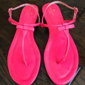 Kate Spade pink bow flat sandals